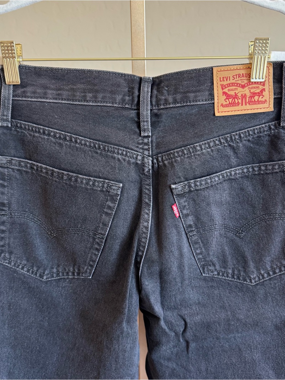 Levi’s 94 Baggy Jeans Black Wash Size 28 High Rise Wide Leg - Picture 6 of 10